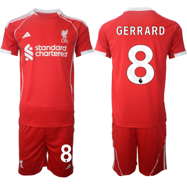 Steven Gerrard Jersey #8 Liverpool Red Home 2025-26 Soccer Suit