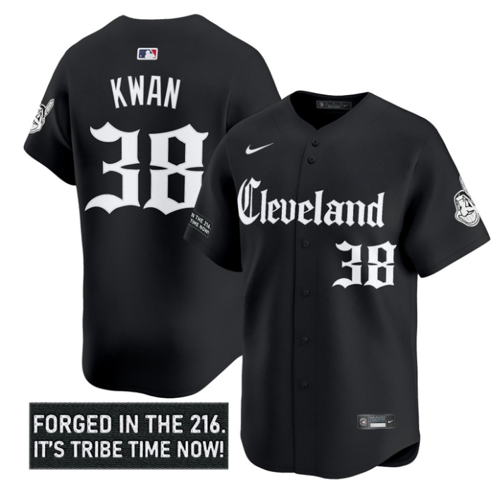Steven Kwan Jersey #38 Cleveland Indians Gothic Iron Edition Stitched