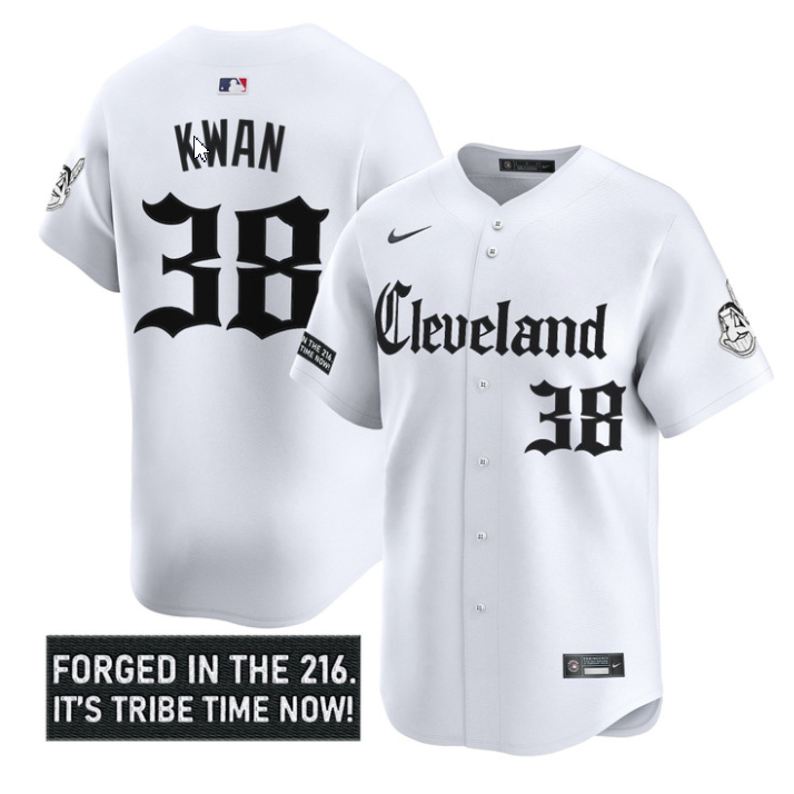 Steven Kwan Jersey #38 Cleveland Indians Gothic Iron Edition Stitched