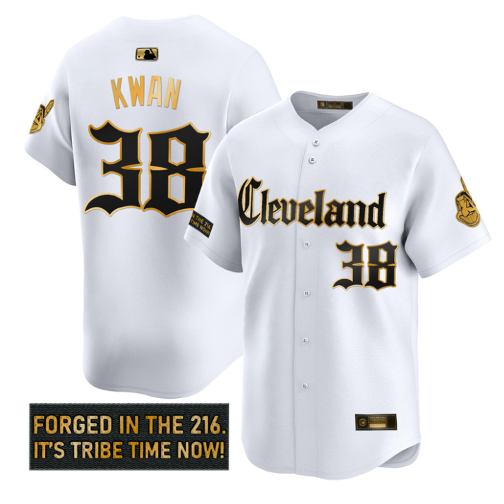 Steven Kwan Jersey #38 Cleveland Indians Gothic Iron Edition Stitched