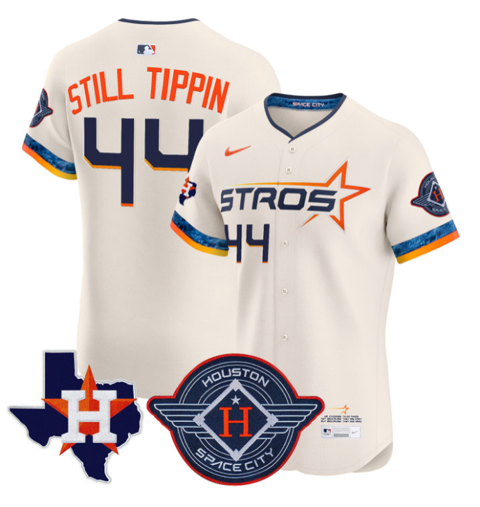Still Tippin Jersey #44 Houston Astros 2025 City Connect Texas Patch Premier Elite Stitched