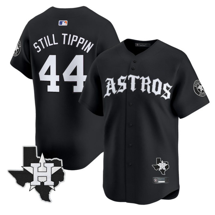 Still Tippin Jersey #44 Houston Astros Old English Edition Stitched