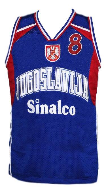 Stojakovic Jersey #8 Jugoslavija Yugoslavia Basketball Blue