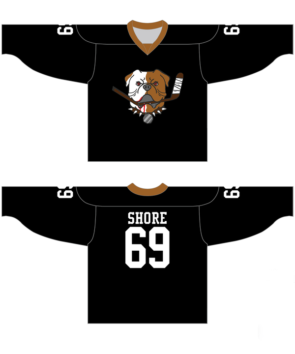 Sudbury Bulldogs #69 Shore Black Hockey Jersey Stitched