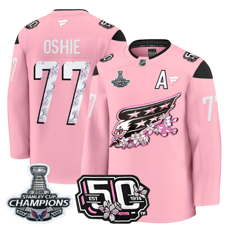 T.J. Oshie Jersey #77 Washington Capitals 50th 2018 Stanley Cup Champions Patch