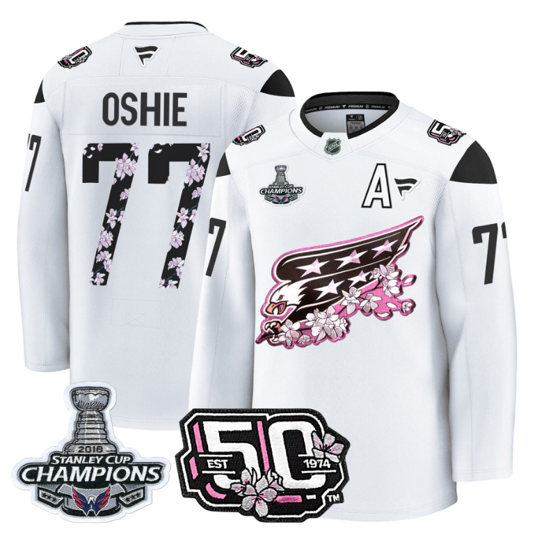 T.J. Oshie Jersey #77 Washington Capitals 50th 2018 Stanley Cup Champions Patch