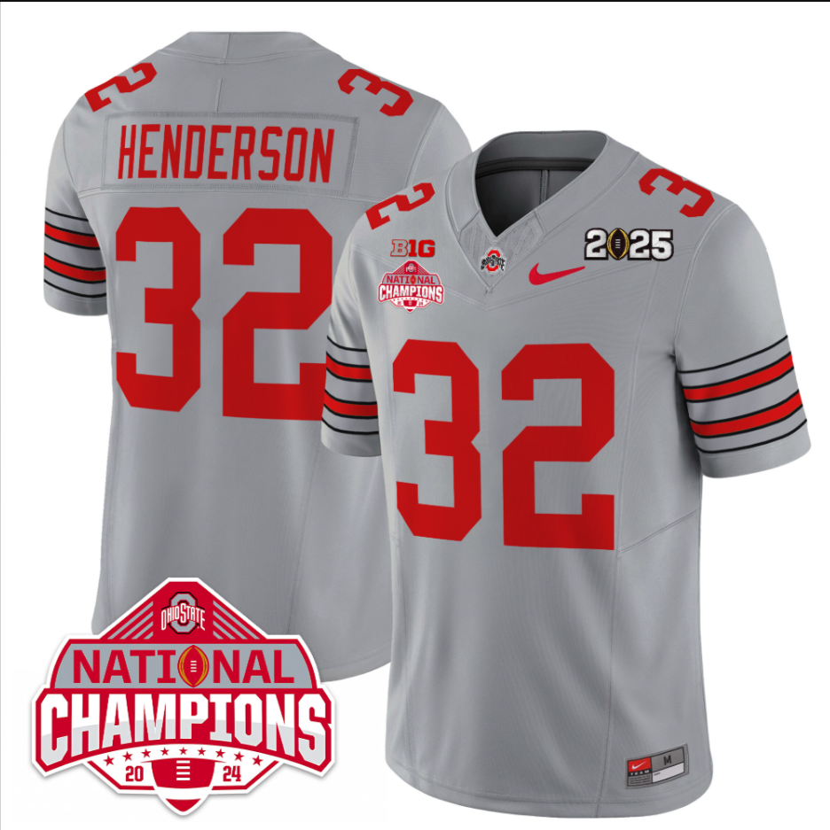 Treveyon Henderson Jersey #32 Ohio State 2025 CFP Patch National Champions