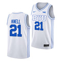 Trevin Knell Jersey BYU Cougars College Basketball White #21