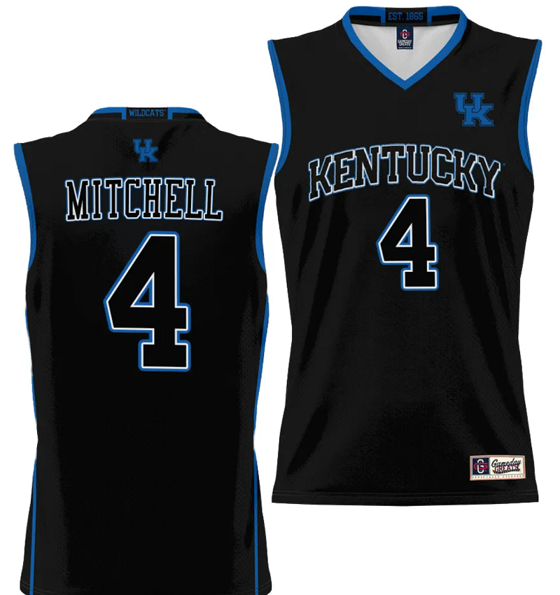 Tre Mitchell Jersey #4 Kentucky Wildcats NIL College Basketball Lightweight Black