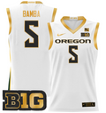 TJ Bamba Jersey #5 Oregon Ducks 2024 Lightweight Basketball White Gold