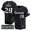 TJ Friedl Jersey #29 Cincinnati Reds Gothic Queen City Edition Stitched