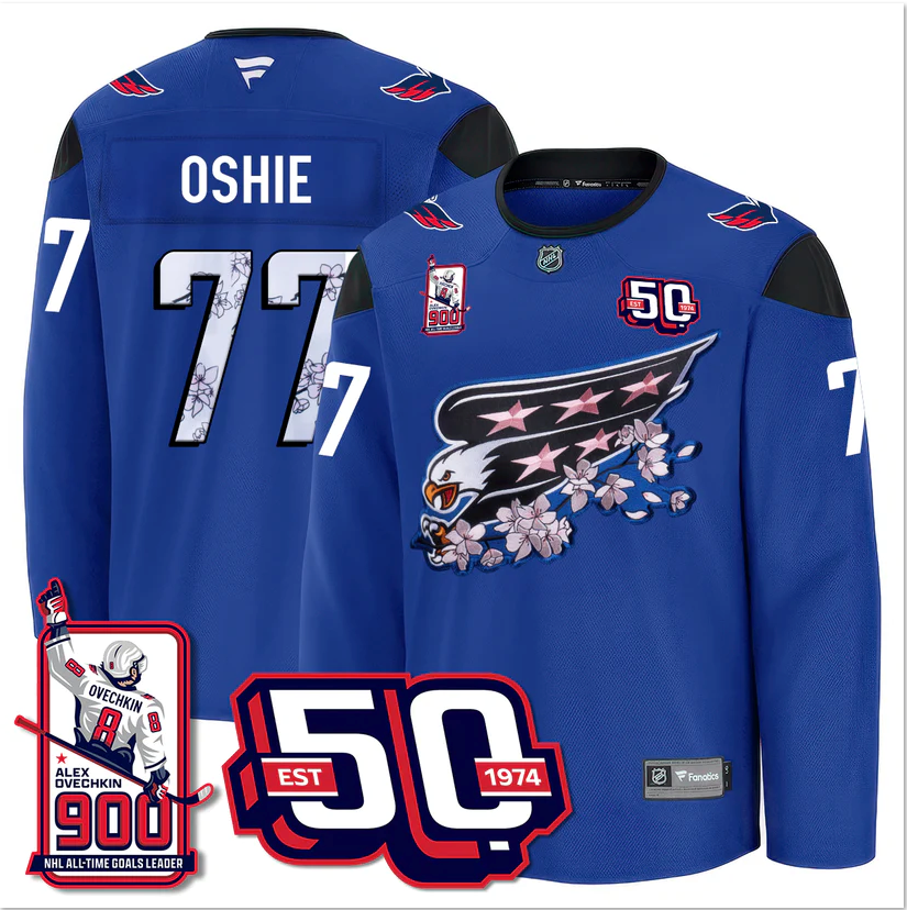 TJ Oshie Jersey #77 Washington Capitals 2025 Stitched Premium 900 GOALS