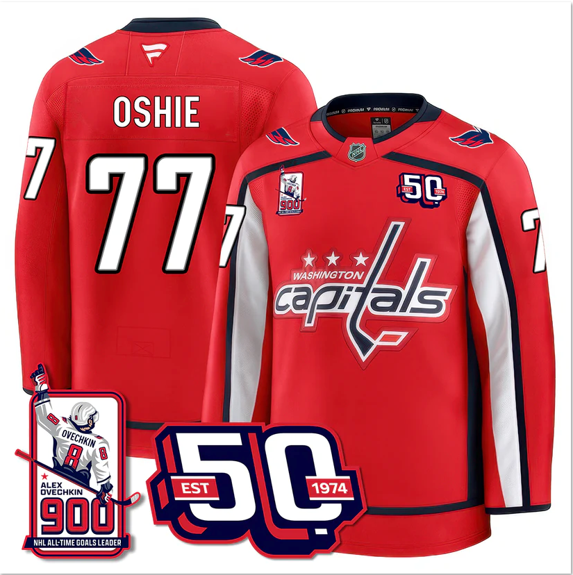 TJ Oshie Jersey #77 Washington Capitals 2025 Stitched Premium 900 GOALS