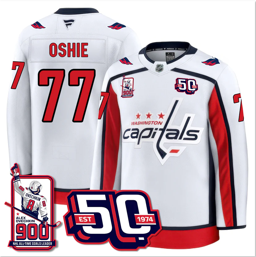 TJ Oshie Jersey #77 Washington Capitals 2025 Stitched Premium 900 GOALS