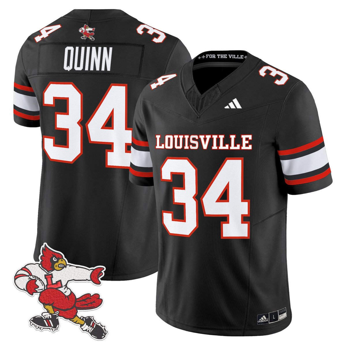 TJ Quinn Jersey #34 Louisville Cardinals 1980s Throwback Stitched