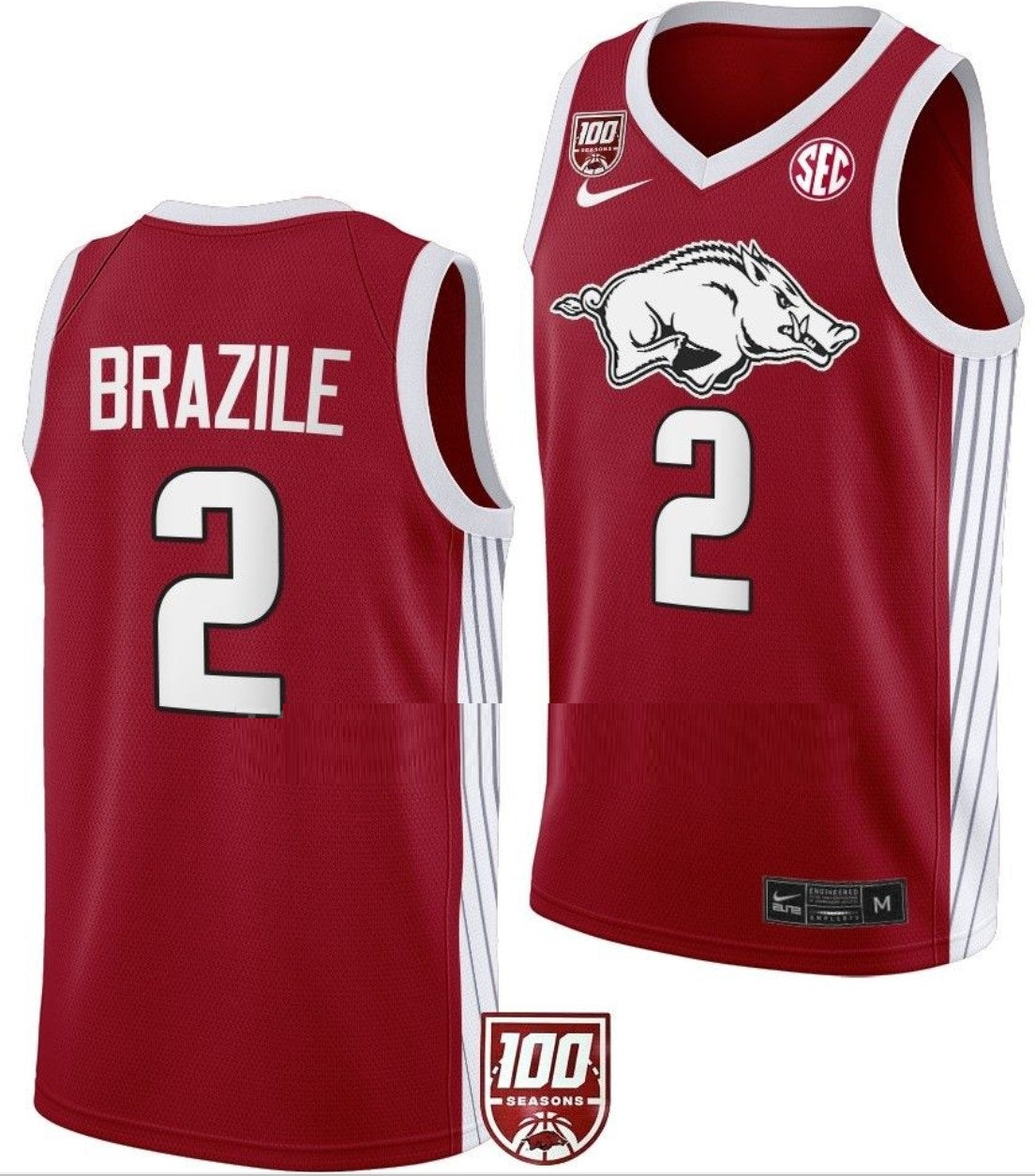 Trevon Brazile Jersey Arkansas Razorbacks College Basketball 100 Season #2