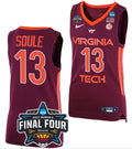 Taylor Soule Jersey Virginia Tech Hokies College Basketball 2023 NCAA Final Four Maroon #13