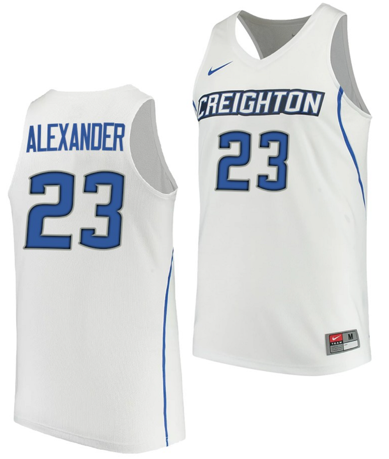 Trey Alexander Jersey #23 Creighton Bluejays College Basketball Performance