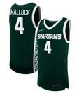 Theryn Hallock Jersey #4 Michigan State Spartans NIL Basketball Green