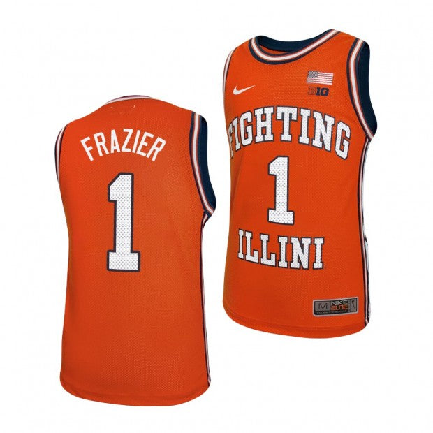 Trent Frazier Jersey #1 Illinois Fighting Illini College Basketball Replica Jerseys - Orange