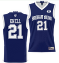 Trevin Knell Jersey #21 BYU Cougars NIL College Basketball Jersey Lightweight Navy