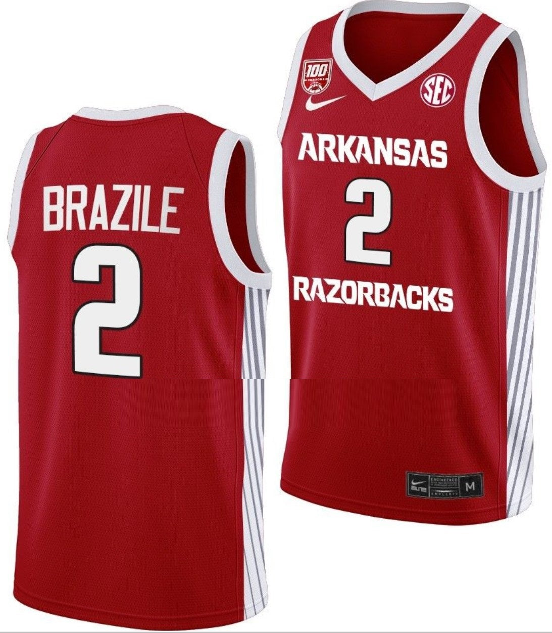 Trevon Brazile Jersey Arkansas Razorbacks College Basketball 100 Season #2