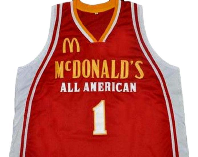 Tyreke Evans Jersey #1 McDonald's All American Basketball Sewn Red