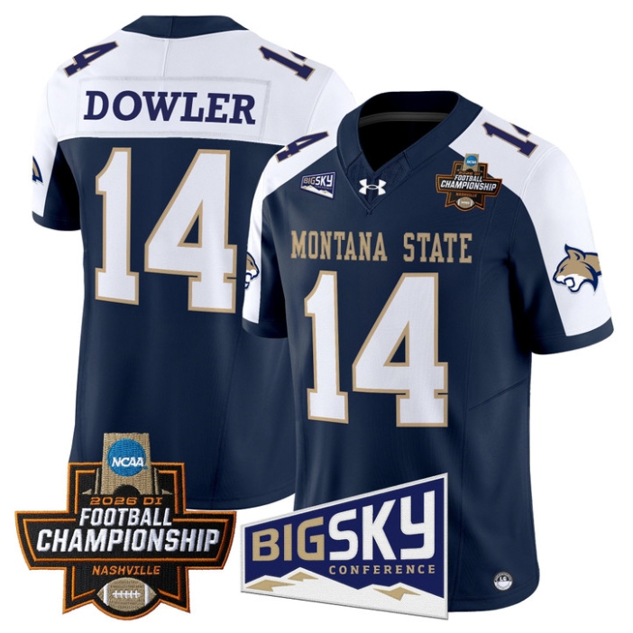 Taco Dowler Jersey #14 Montana State Bobcats 2026 Football Championship Navy Alternate
