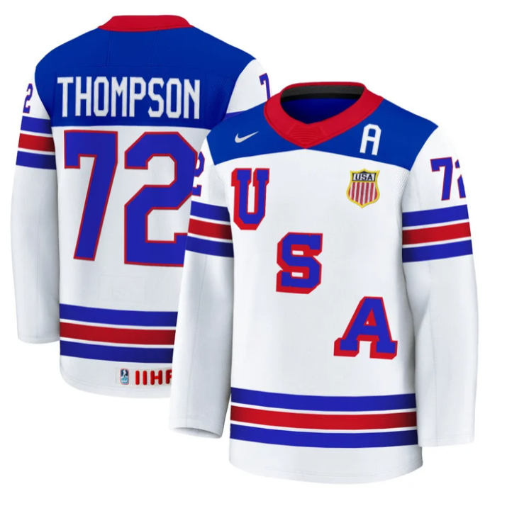 Tage Thompson Jersey #72 USA Hockey 2025 Premium Stitched