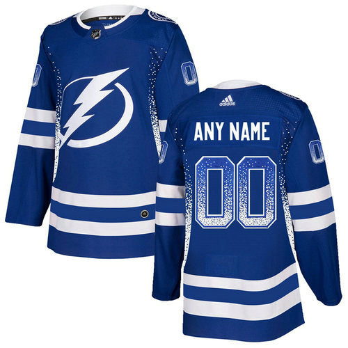 Tampa Bay Lightning Blue Customized Drift Fashion Jersey Stitched