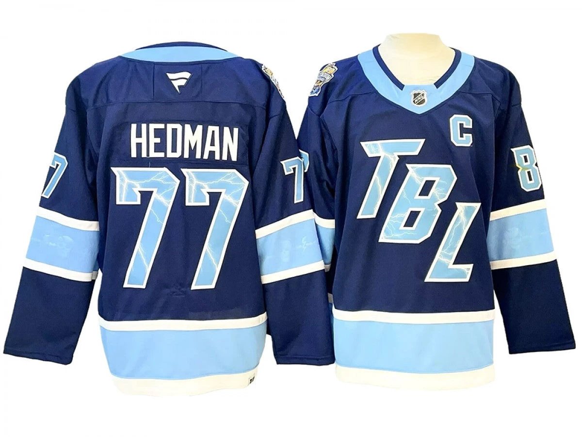 Tampa Bay Lightning #77 Victor Hedman Blue 2026 NHL Stadium Series Jersey