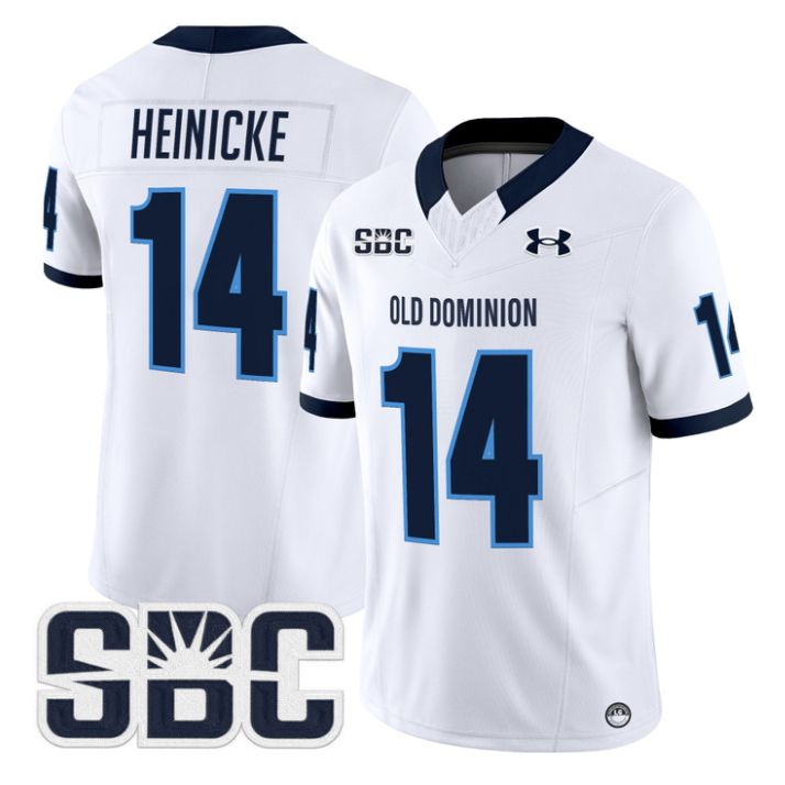 Taylor Heinicke Jersey #14 Old Dominion Monarchs 2025 Vapor Stitched White