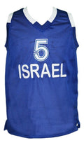 Team Israel Basketball Jersey #5 New Sewn Blue