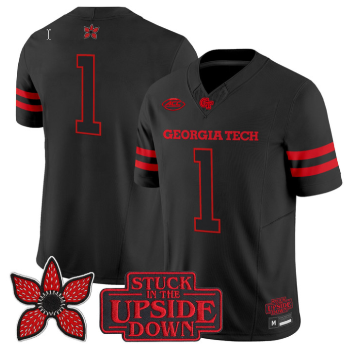 Team Jersey #1 Georgia Tech Yellow Jackets Stranger Things Edition Stitched