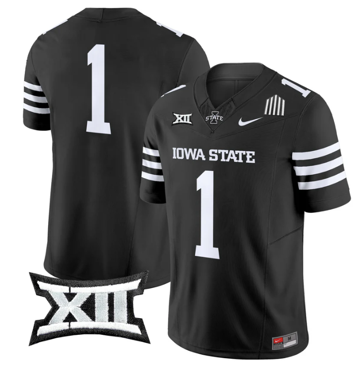Team Jersey #1 Iowa State Cyclones 2025 Vapor Limited Stitched Black