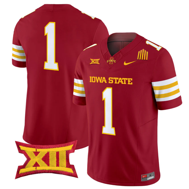 Team Jersey #1 Iowa State Cyclones 2025 Vapor Limited Stitched Cardinal