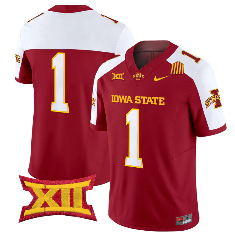 Team Jersey #1 Iowa State Cyclones 2025 Vapor Limited Stitched Cardinal Alter