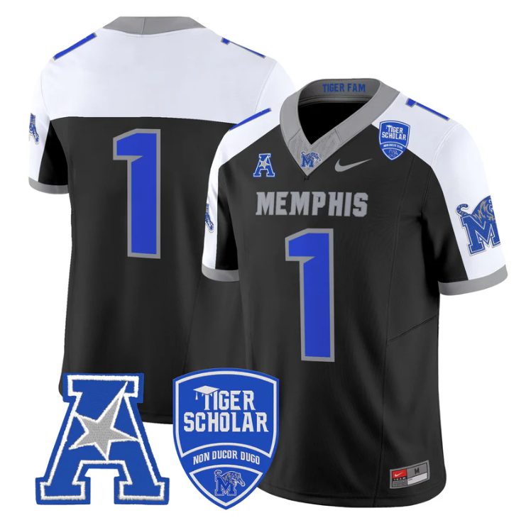 Team Jersey #1 Memphis Tigers 2025 Vapor Limited Stitched Black Alter