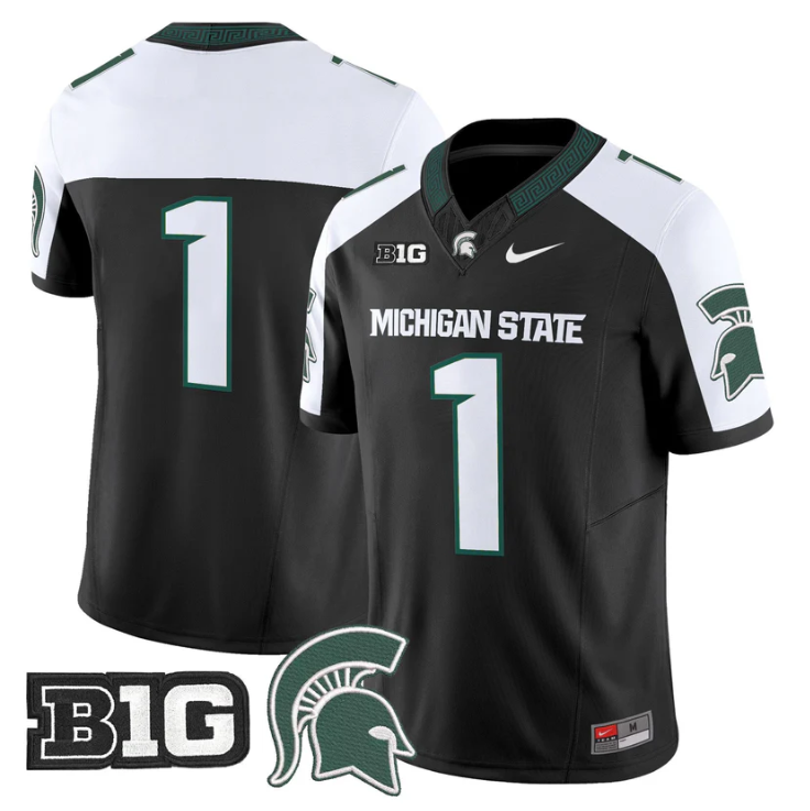 Team Jersey #1 Michigan State Spartans 2025 Vapor Limited Stitched Black Alter