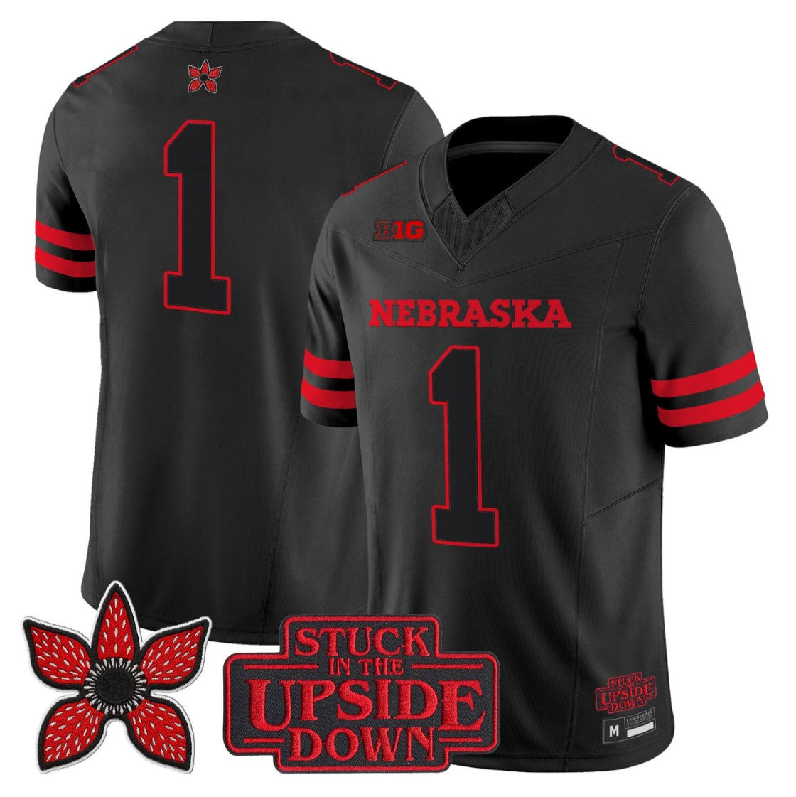 Team Jersey #1 Nebraska Cornhuskers Stranger Things Edition Limited Stitched