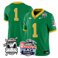 Team Jersey #1 Oregon Ducks Mummy Duck 2026 Peach Bowl Patch Stitched Green