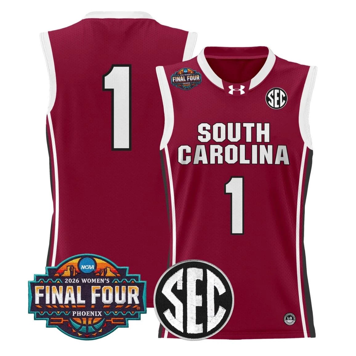 Team Jersey #1 South Carolina 2026 Final Four Basketball Stitched Garnet