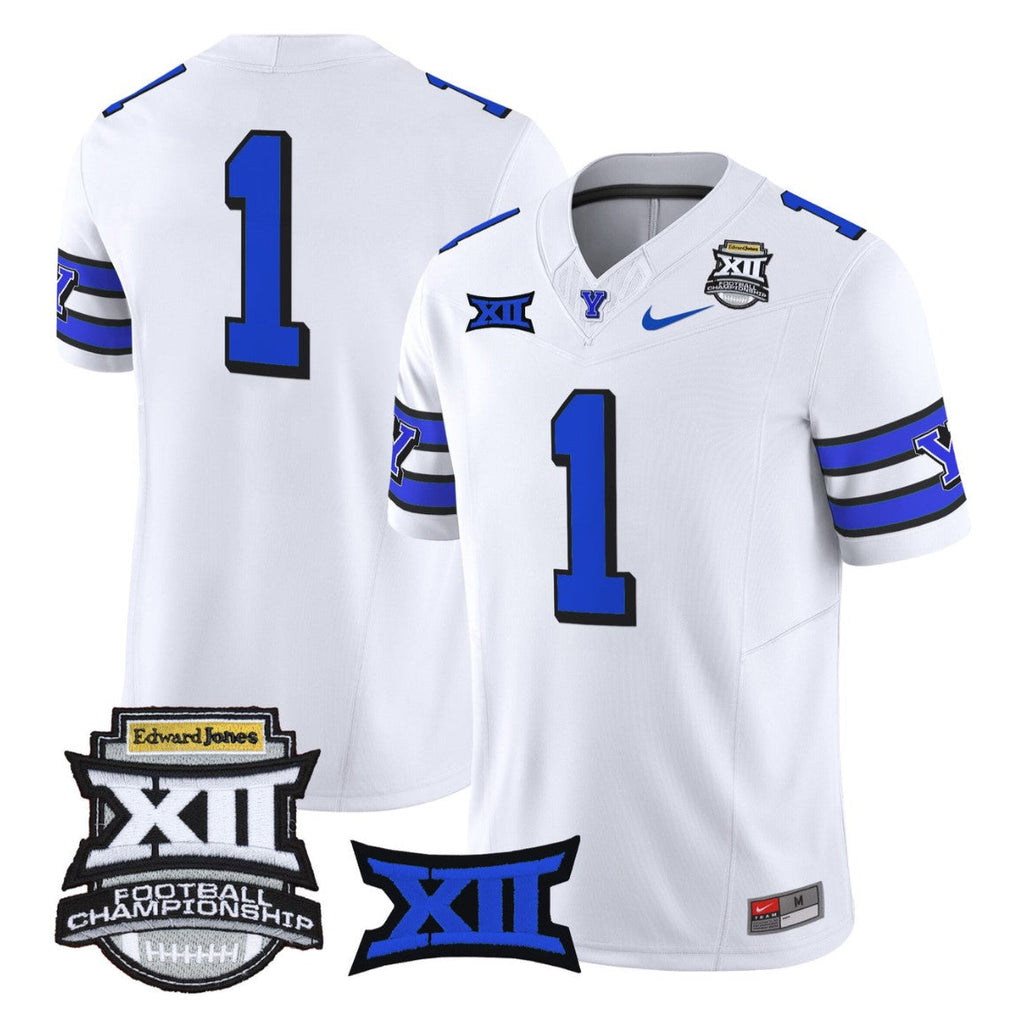 Team Jersey #1 BYU Cougars 2025 Big 12 Championship Vapor Stitched