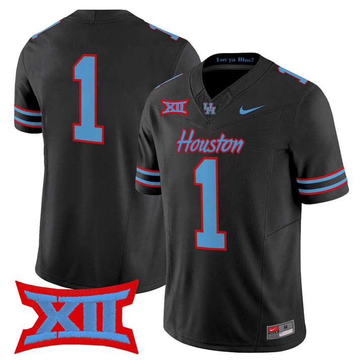 Team Jersey #1 Houston Cougars 2025 Oilers Inspired Limited Stitched