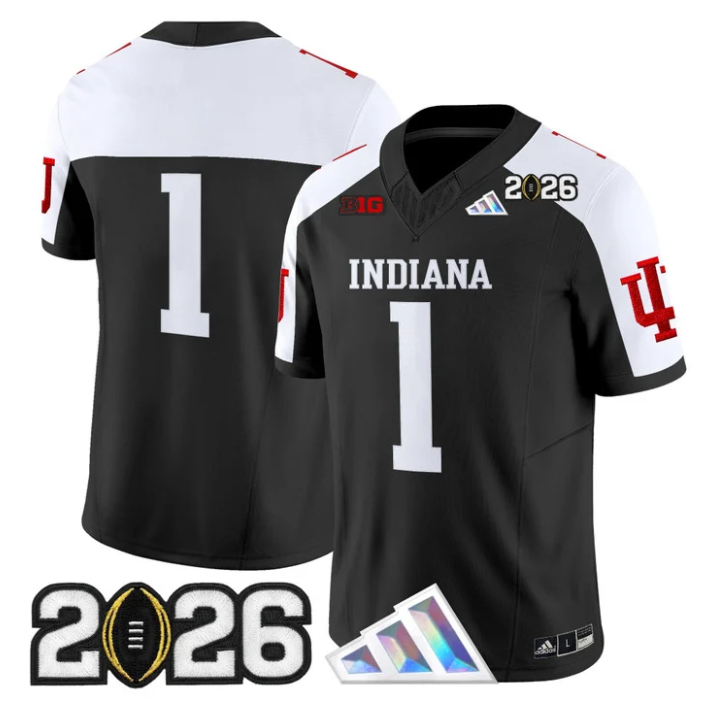 Team Jersey #1 Indiana Hoosiers 2026 CFP Final V3 Patch Stitched