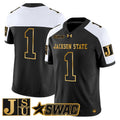 Team Jersey #1 Jackson State Tigers 2025 Gold Vapor Stitched