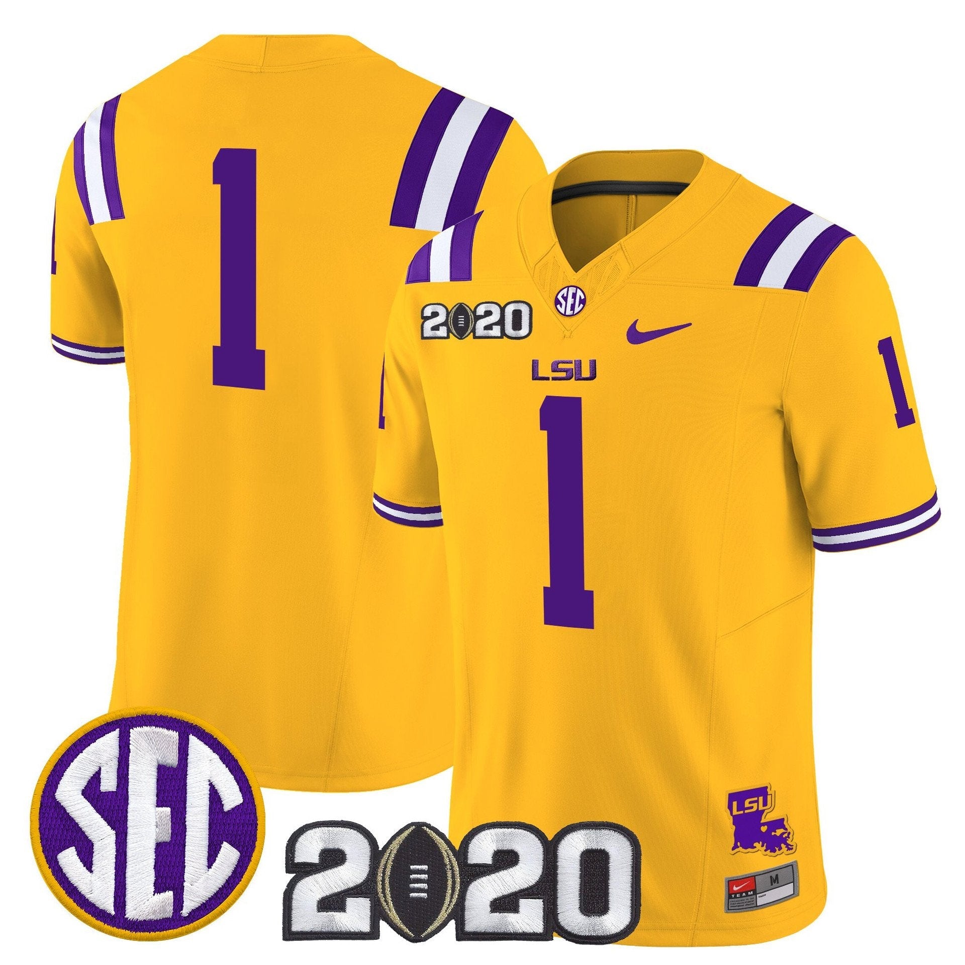 Team Jersey #1 LSU Tigers 2020 National Champions Limited Stitched