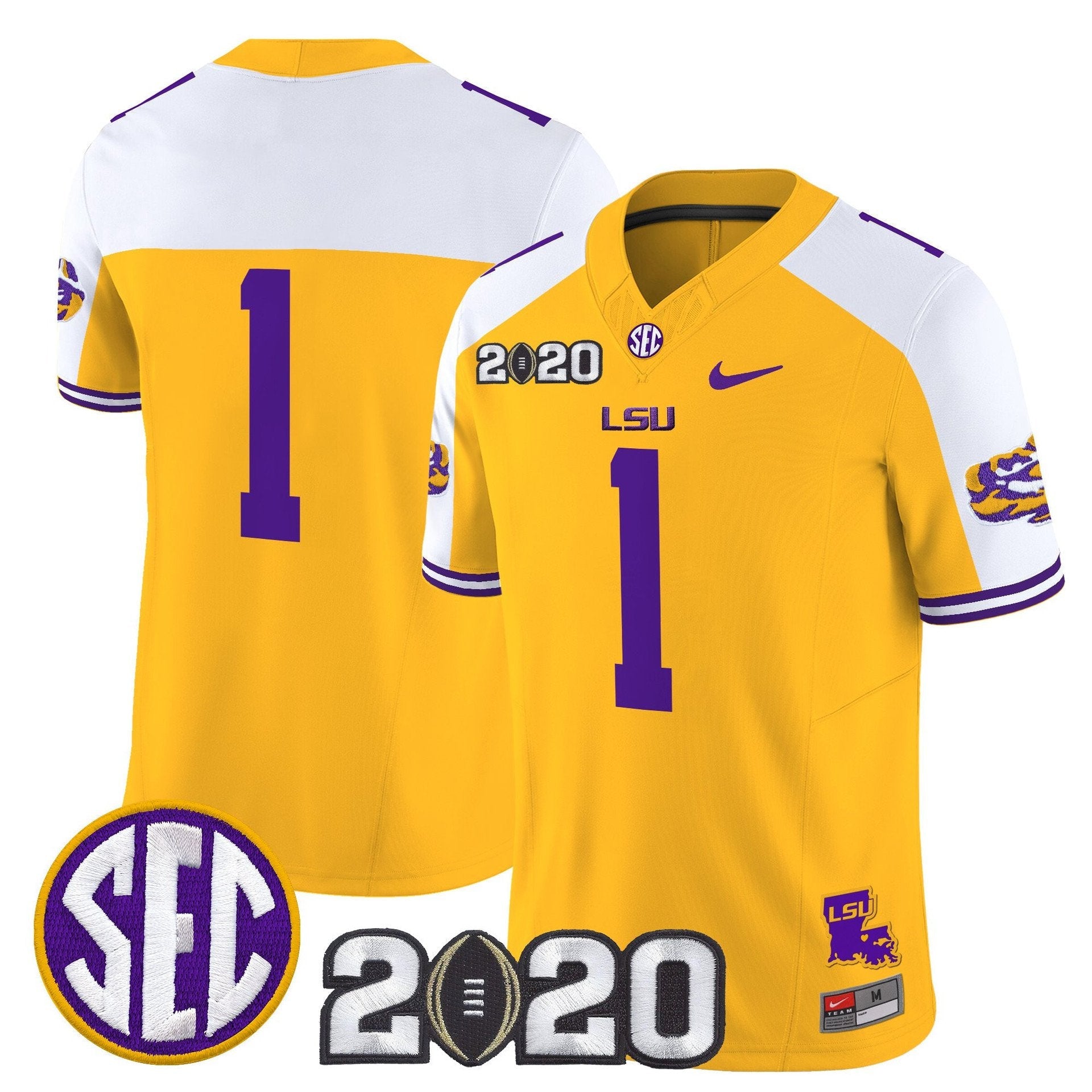Team Jersey #1 LSU Tigers 2020 National Champions Limited Stitched