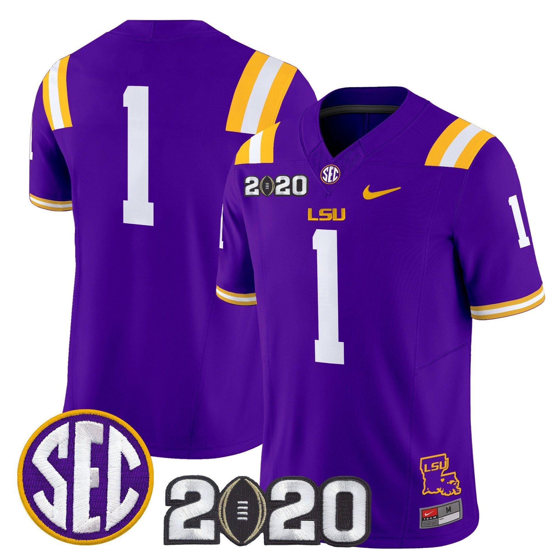 Team Jersey #1 LSU Tigers 2020 National Champions Limited Stitched