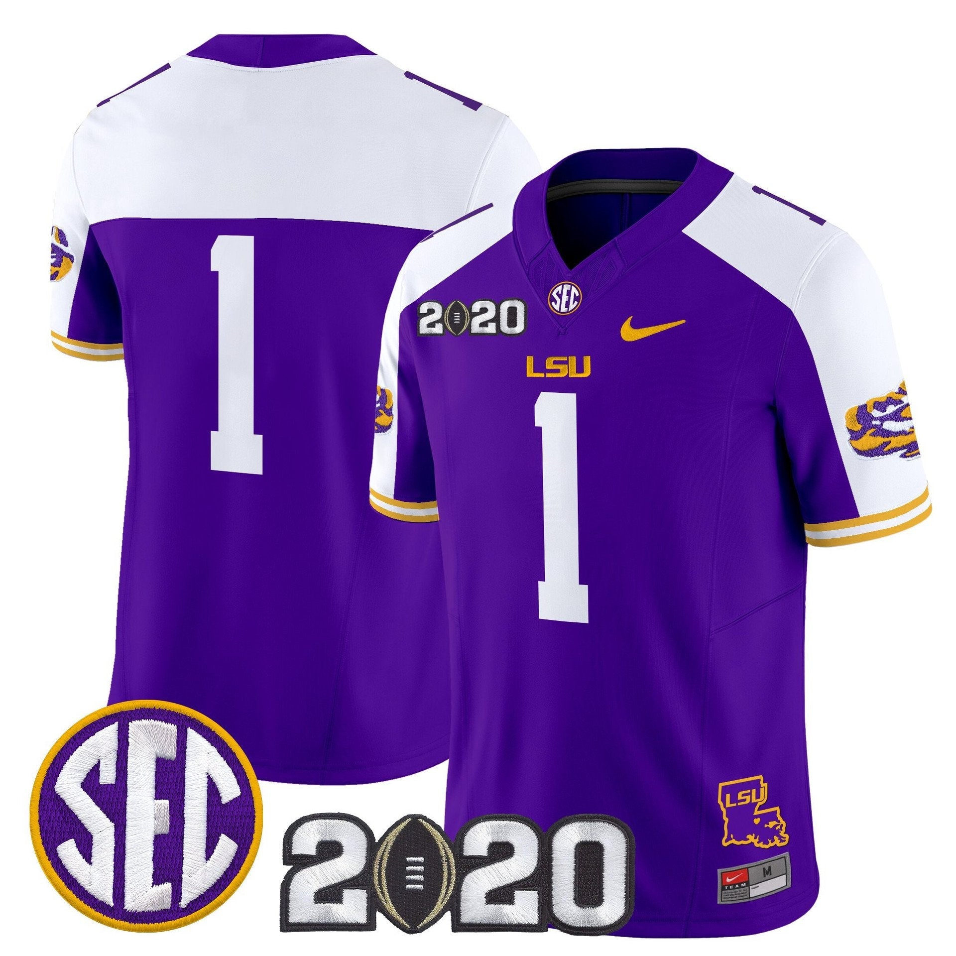 Team Jersey #1 LSU Tigers 2020 National Champions Limited Stitched